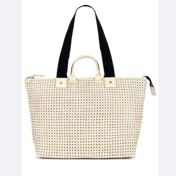 Clare V Handbags - Clare V Zip Sac in cream rattan